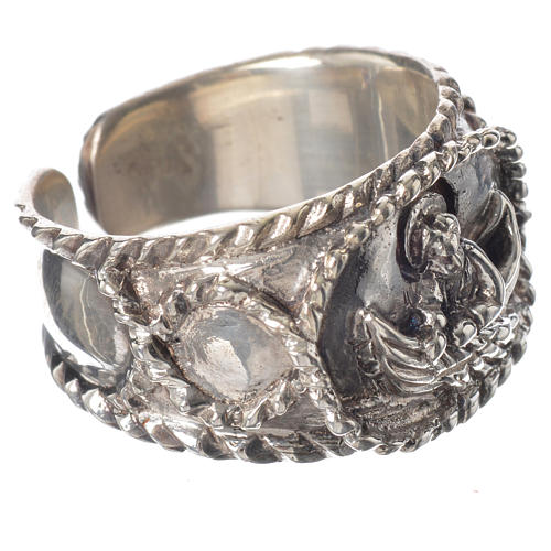 Bishop's ring in sterling silver with Saint Peter 2
