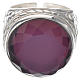 Bishop's ring in sterling silver with amethyst strass s1