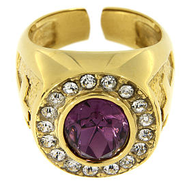 Artículos Obispales: Anillo pastoral plata 925 piedra Swarovski y cristal Artículos Obispales: Anillo pastoral plata 925 piedra Swarovski y cristal