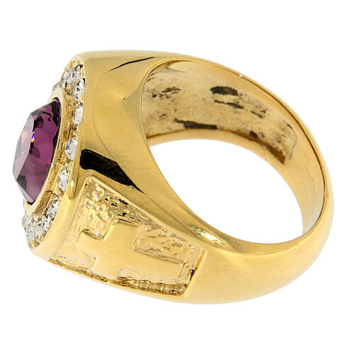 Bishop's ring in sterling silver with strass 3