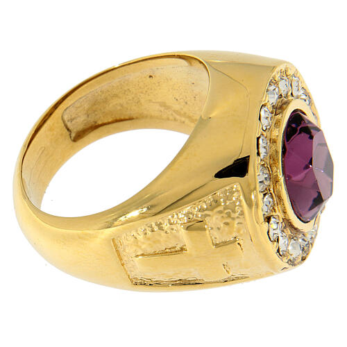Bishop's ring in sterling silver with strass 4