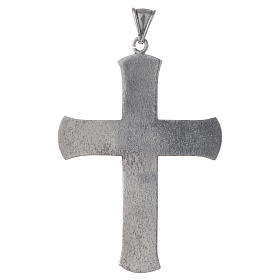 Pectoral cross in silver with green stone, vine branch