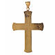 Pectoral cross in gold-plated sterling silver with green vine branch s2