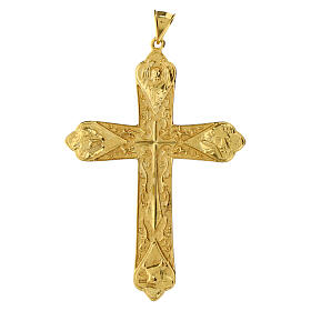 Croix épiscopale 4 Évangélistes argent 925 doré