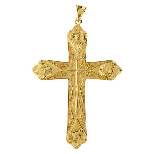 Croce vescovile argento 925 dorato 4 evangelisti 1
