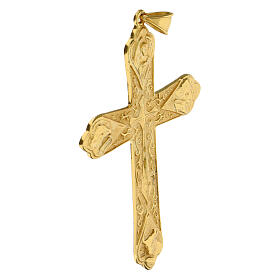 Pectoral cross in gold-plated sterling silver with 4 evangelists