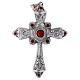 Pectoral cross in sterling silver with red strass s1