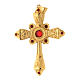 Pectoral cross in gold-plated sterling silver red strass s1