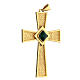 Pectoral cross in gold-plated sterling silver with malachite s3
