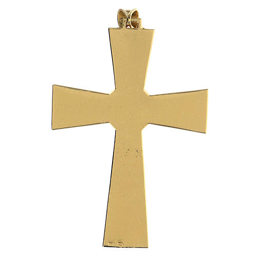 Pectoral cross in gold-plated sterling silver with malachite 5