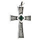 Pectoral cross in sterling silver with malachite s2