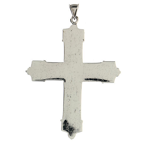 Pectoral cross in sterling silver, red synthetic stones 5