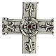 Pectoral cross in sterling silver, red synthetic stones s2