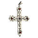 Cruz para bispo prata 925 pedras sintéticas vermelhas s3