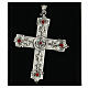 Pectoral cross in sterling silver, red synthetic stones s4