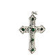 Pectoral cross in sterling silver, green synthetic stones s3