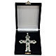 Pectoral cross in sterling silver, green synthetic stones s6