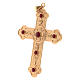 Cruz pectoral plata 925 dorada piedras rojas s3