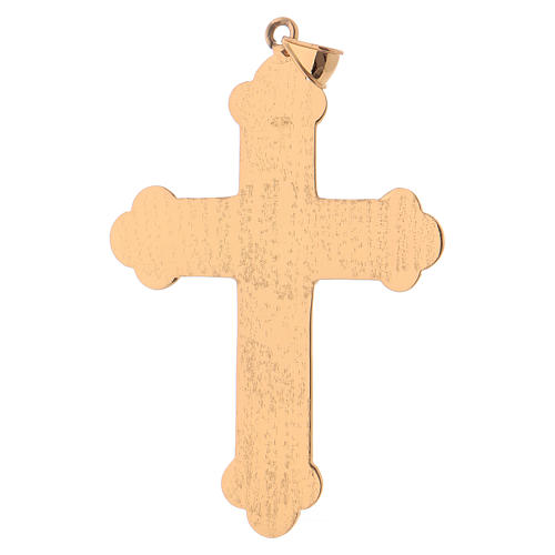 Pectoral cross in gold-plated sterling silver with synthetic stones 4