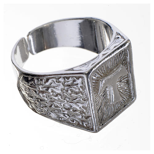 Bishop's ring, burnished 925 silver with Tau 2