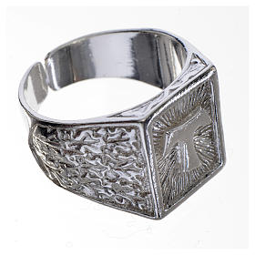 Bishop's ring, burnished 925 silver with Tau