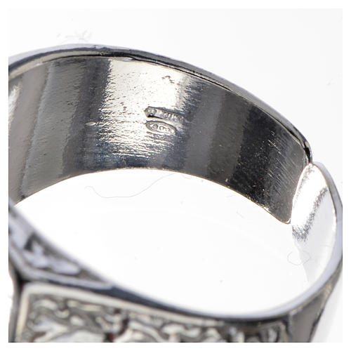 Bishop's ring, burnished 925 silver with Tau 4