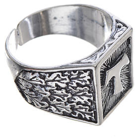 Bishop's ring, burnished 800 silver with Tau cross