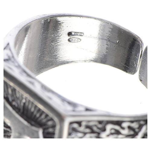 Bishop's ring, burnished 800 silver with Tau cross 4