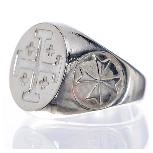Episcopal ring in 925 silver with Jerusalem cross 5