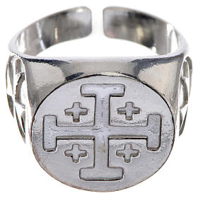 Anello vescovile argento 925 croce Jerusalem