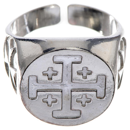 Episcopal ring in 925 silver with Jerusalem cross 1