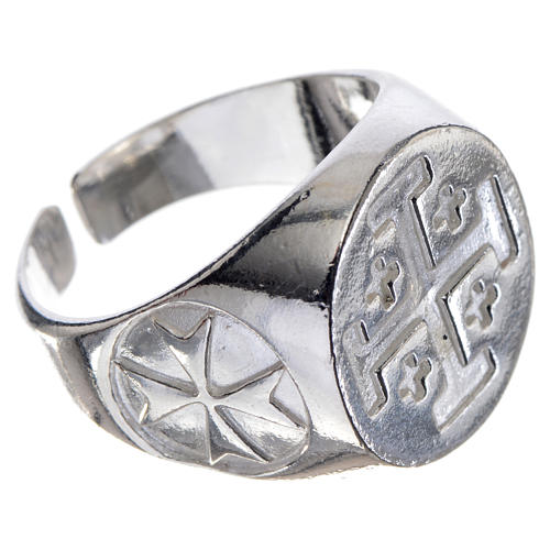 Episcopal ring in 925 silver with Jerusalem cross 2