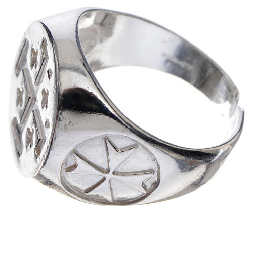 Episcopal ring in 925 silver with Jerusalem cross 3