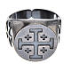 Episcopal ring in burnished 800 silver with Jerusalem cross s1