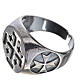 Episcopal ring in burnished 800 silver with Jerusalem cross s2