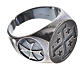 Episcopal ring in burnished 800 silver with Jerusalem cross s3