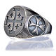 Episcopal ring in burnished 800 silver with Jerusalem cross s5