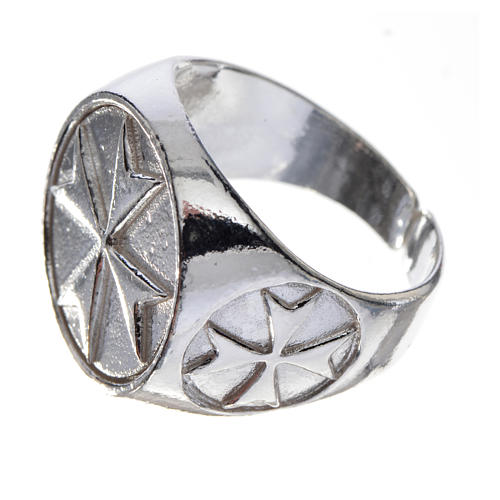 Bishop's ring in 925 silver with Maltese cross 2