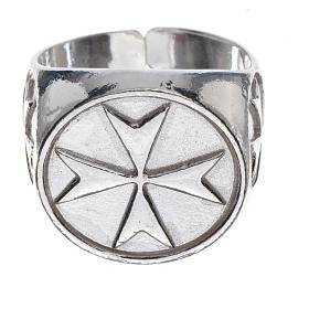 Bishop's ring in 925 silver with Maltese cross