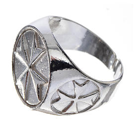 Bishop's ring in 925 silver with Maltese cross