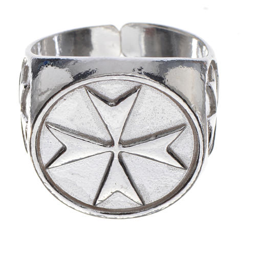 Bishop's ring in 925 silver with Maltese cross 1