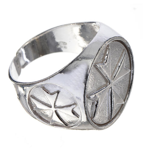 Bishop's ring in 925 silver with Maltese cross 3