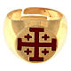 Anillo episcopal de plata 925 dorada con cruz de Jerusalén s2