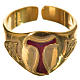 Bishop's ring, golden 925 silver with enamelled Tau s1