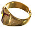 Bishop's ring, golden 925 silver with enamelled Tau s3