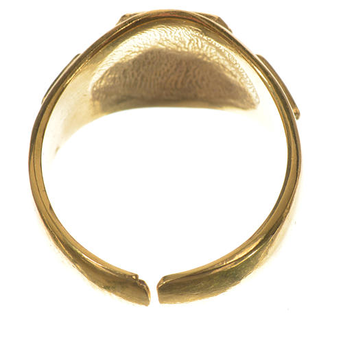 Pierścień biskupi srebro 925 złocone tau emaliowany 4