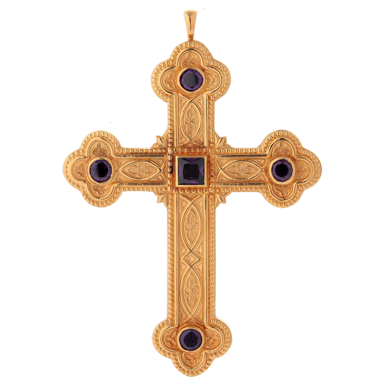 MEDAILLE RELIGIEUSE/CROIX. METAL Dore Avec 6 Pierres ****Neuf**** EUR 7