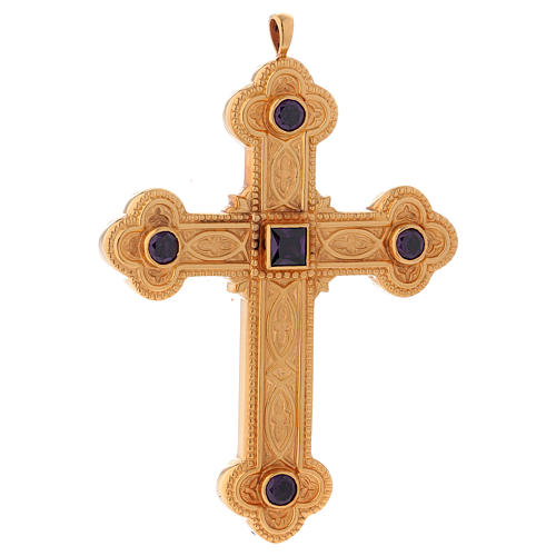 Croix pectorale trilobée Molina argent 925 doré 3
