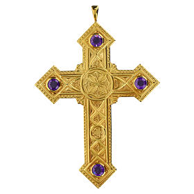 Cruz pectoral Molina en plata de ley dorada