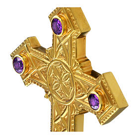 Cruz pectoral Molina en plata de ley dorada